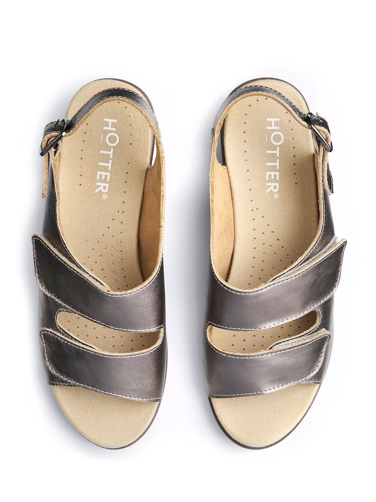 Hotter Metallic Extra Wide Fit Easy II Touch-Fastening Sandals - Image 4 of 4