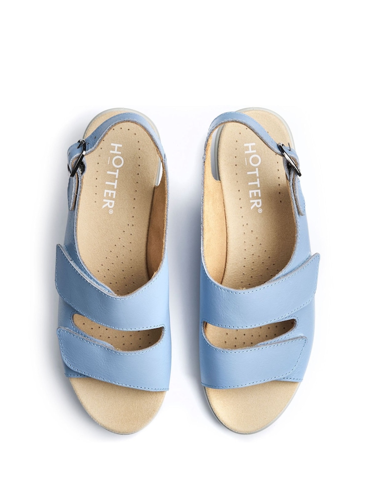 Hotter Blue Regular Fit Easy II Touch-Fastening Sandals - Image 4 of 4