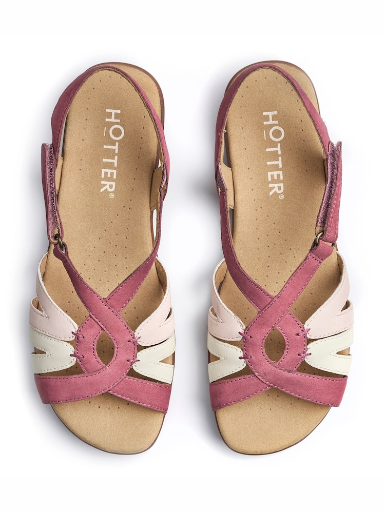 Hotter Red Regular Fit Flare Touch Fastening Sandals - Image 4 of 4