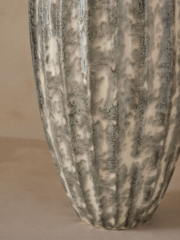 Grey Cream Extra Large Ceramic Vase - Image 2 of 3 Grey Cream Extra Large Ceramic Vase - Image 2 of 3