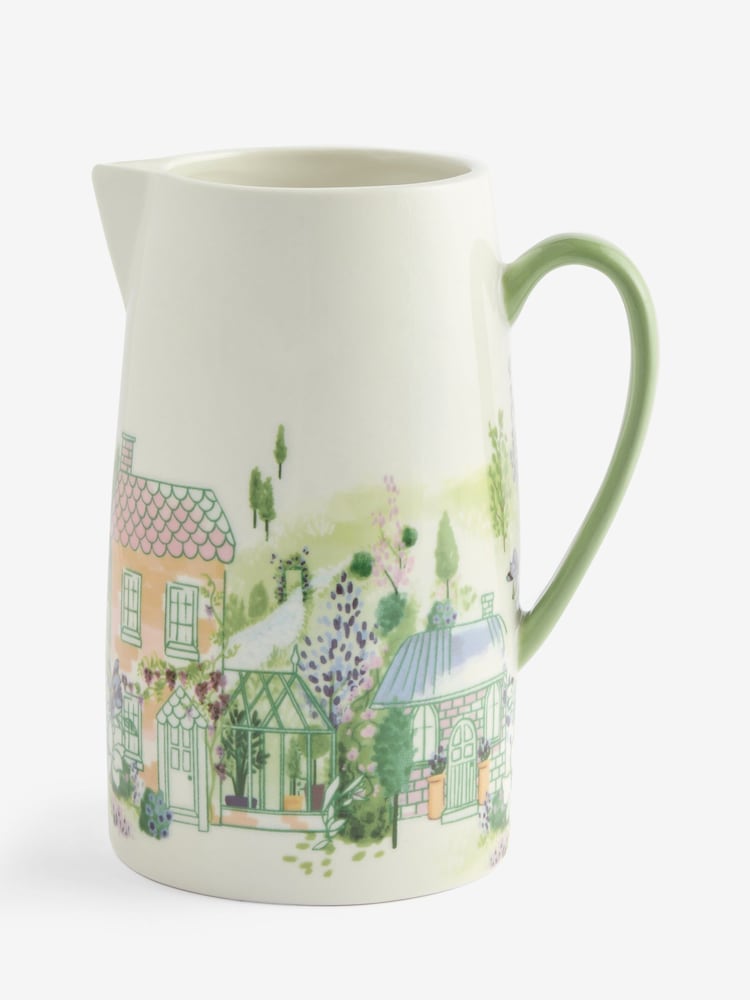 Pastel House Scene Jug Vase - Image 3 of 3