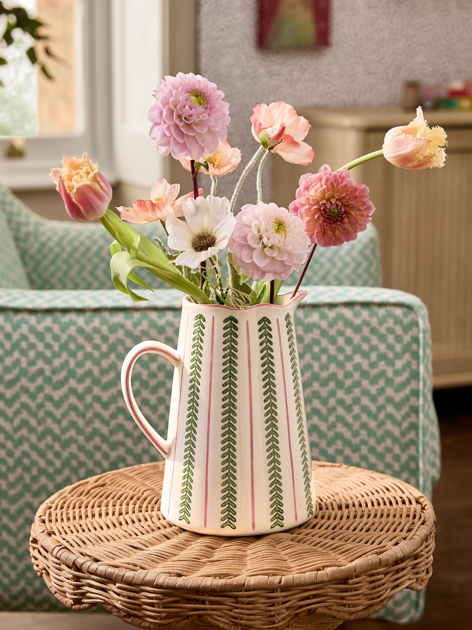 vaseman 花器 Buy Pink/Green Ceramic Striped Jug Vase from Next South Africa