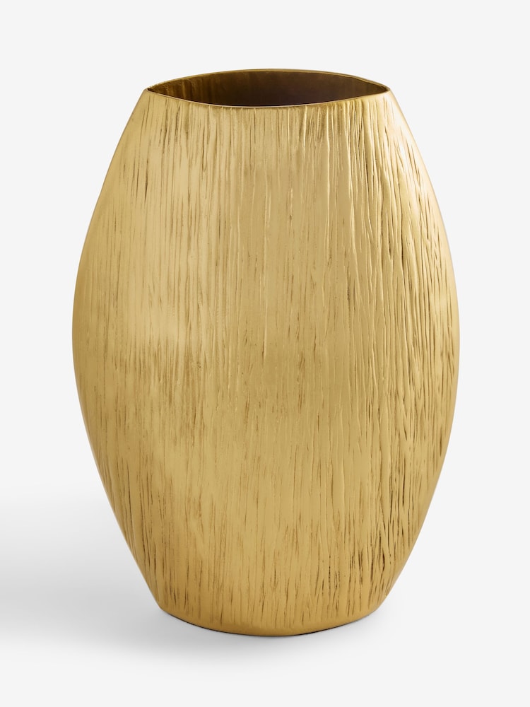 Gold Medium Evie Metal Textured Vase - Image 3 of 3