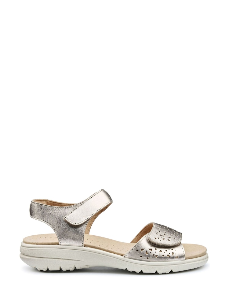 Hotter Gold Wide Fit Leah II Touch-Fastening Sandals - Image 1 of 4