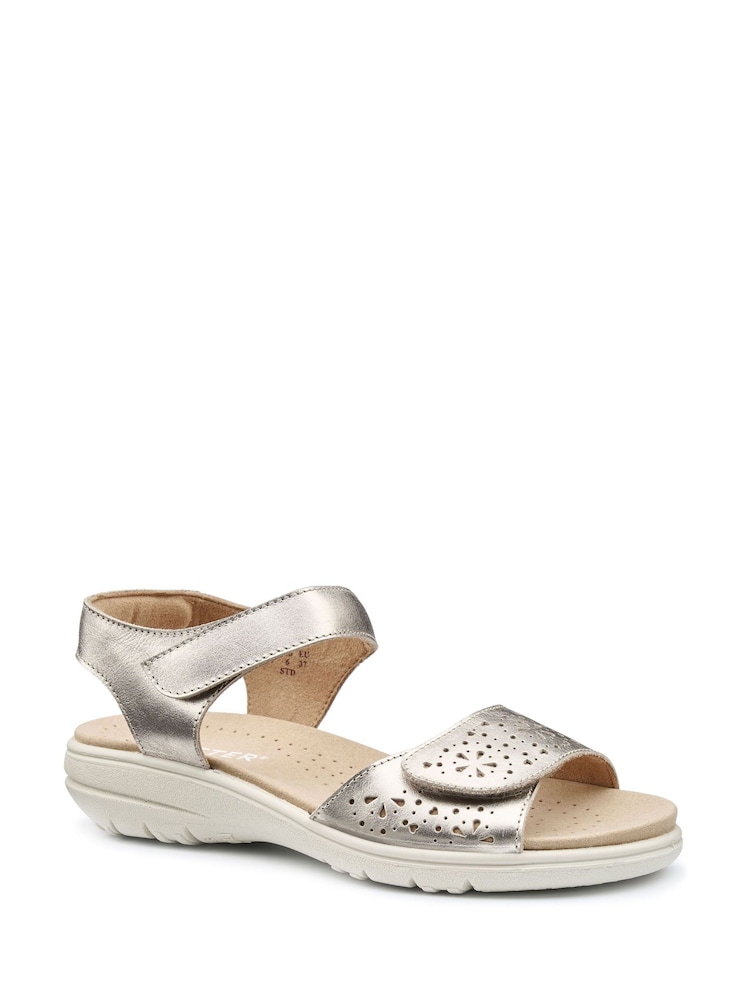 Hotter Gold Wide Fit Leah II Touch-Fastening Sandals - Image 2 of 4