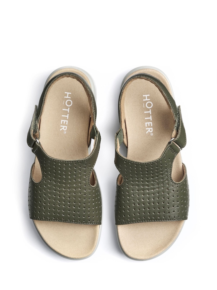 Hotter Green Regular Fit Marbella Touch Fastening Sandals - Image 4 of 4