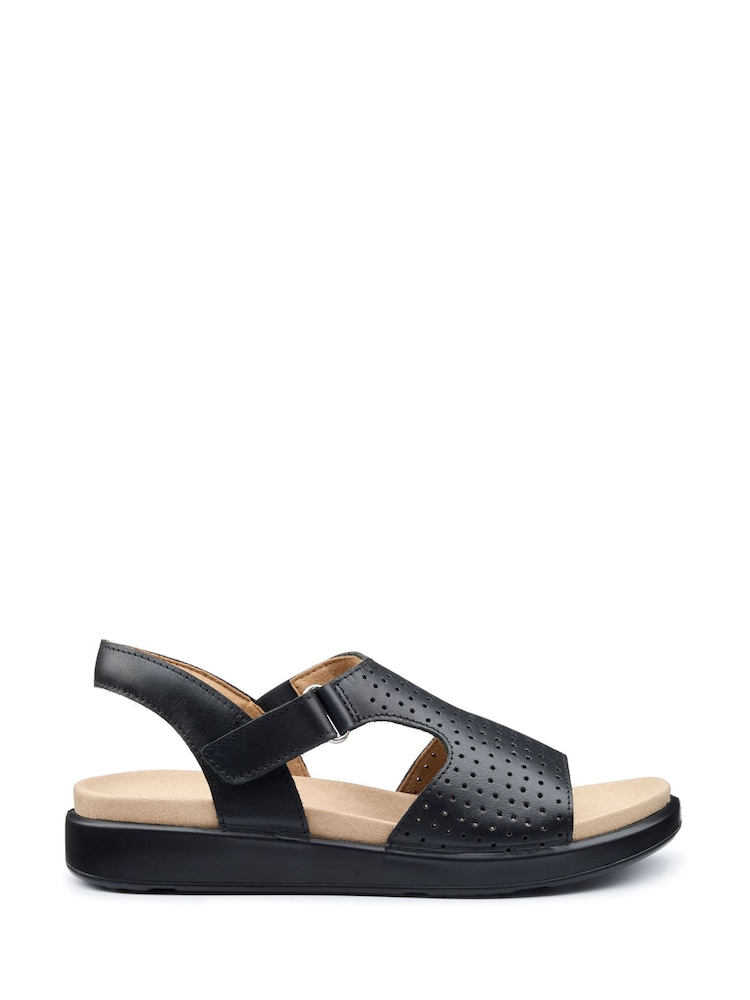 Hotter Black Regular Fit Marbella Touch Fastening Sandals - Image 1 of 4