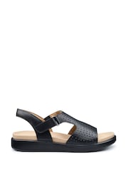 Hotter Black Wide Fit Marbella Touch-Fastening Sandals - Image 1 of 4