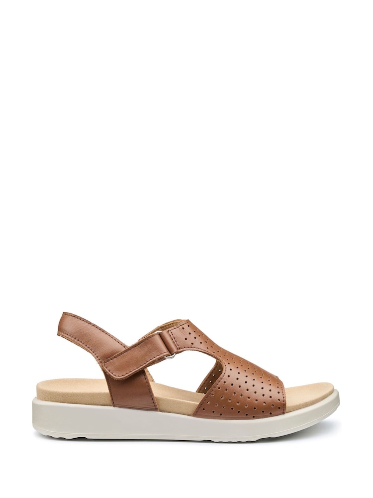 Hotter Brown Wide Fit Marbella Touch-Fastening Sandals - Image 1 of 4