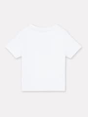 New Balance White Kids Jersey Stacked Logo 100% Cotton T-Shirt - Image 2 of 3