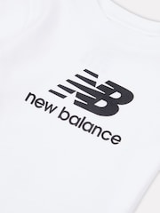 New Balance White Kids Jersey Stacked Logo 100% Cotton T-Shirt - Image 3 of 3