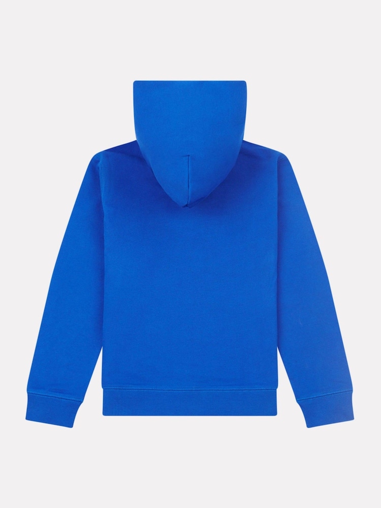 New Balance Blue Kids French Terry Small Logo Zip 100% Cotton Hoodie - Image 2 of 3