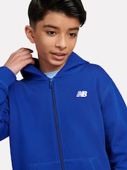New Balance Blue Kids Small French Terry Logo Zip Hoodie - Image 4 of 9