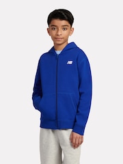 New Balance Blue Kids Small French Terry Logo Zip Hoodie - Image 6 of 9