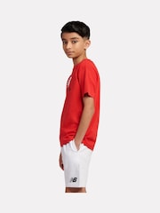Красный - Детская трикотажная футболка из 100% хлопка с логотипом New Balance - Image 2 of 3