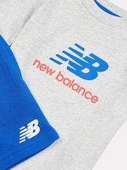Серый - New Balance Kids Jersey Ringer T-Shirt & Shorts Set - Image 3 of 5
