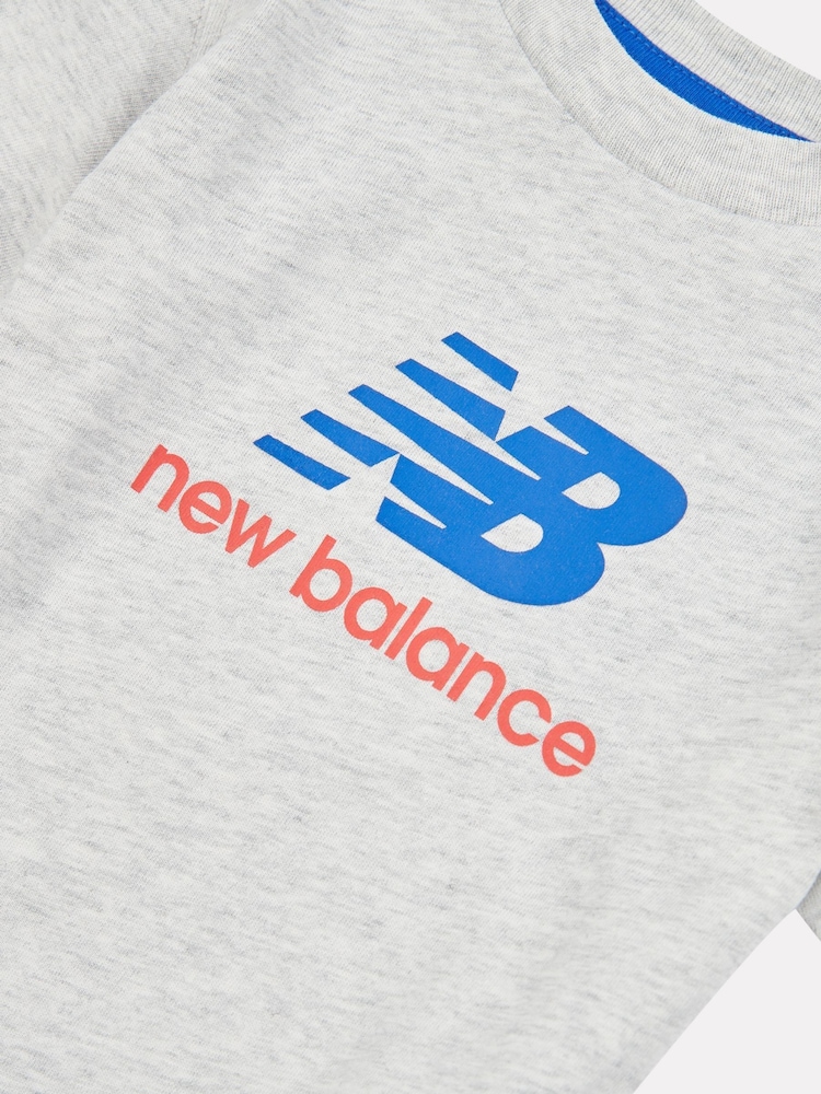 New Balance Grey Kids Jersey Ringer T-Shirt & Shorts Set - Image 4 of 5