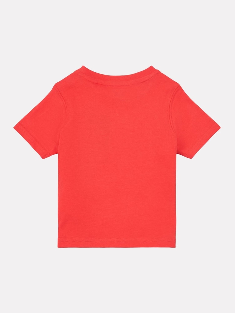New Balance Red Kids Jersey Stacked Logo 100% Cotton T-Shirt - Image 2 of 3