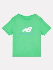 New Balance Green Kids Jersey Stacked Logo 100% Cotton T-Shirt - Image 5 of 7