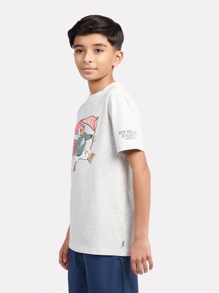 New Balance Grey Kids Mascot Athletics 100% Cotton T-Shirt - Image 2 of 9