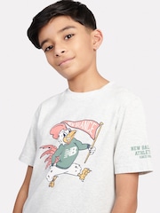 New Balance Grey Kids Mascot Athletics 100% Cotton T-Shirt - Image 4 of 9