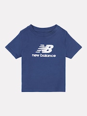 modra - Otroška majica New Balance Jersey Stacked Logo 100% Cotton T-Shirt - Slika 1 iz 3