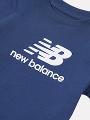 modra - Otroška majica New Balance Jersey Stacked Logo 100% Cotton T-Shirt - Slika 3 iz 3