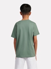 New Balance Green Kids Jersey Stacked 100% Cotton Logo T-Shirt - Image 3 of 3