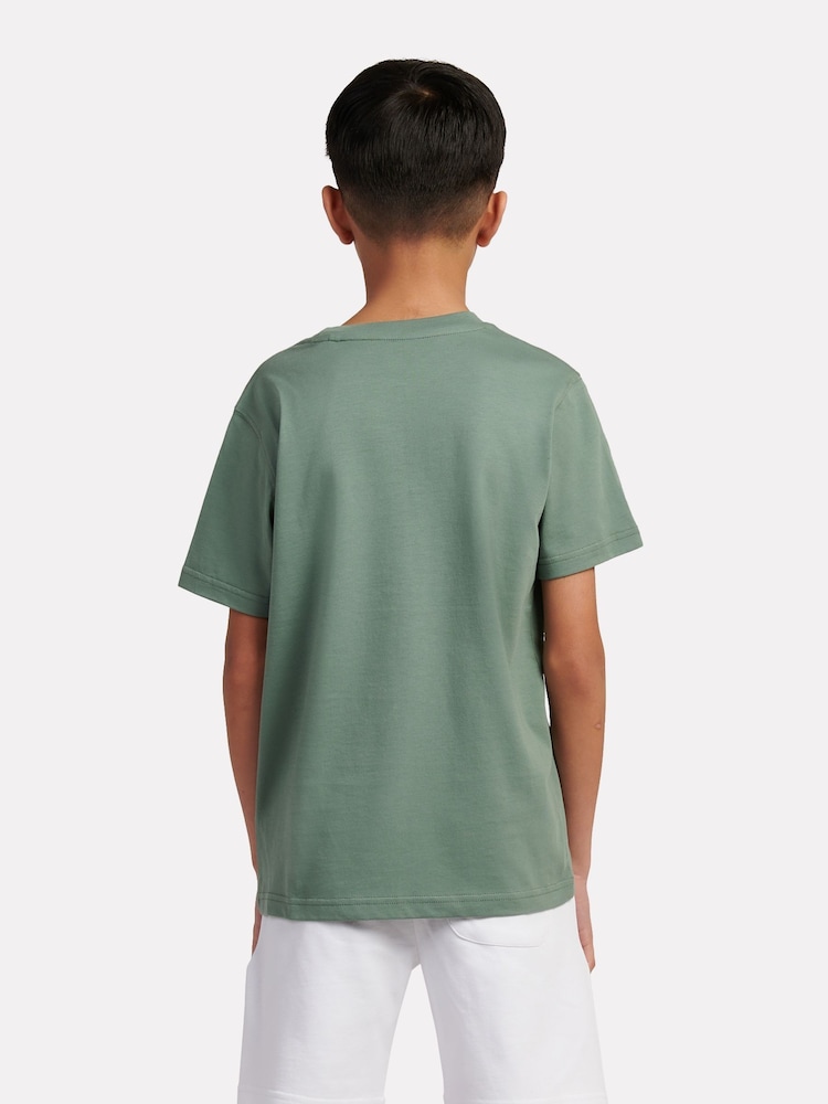 New Balance Green Kids Jersey Stacked 100% Cotton Logo T-Shirt - Image 3 of 3
