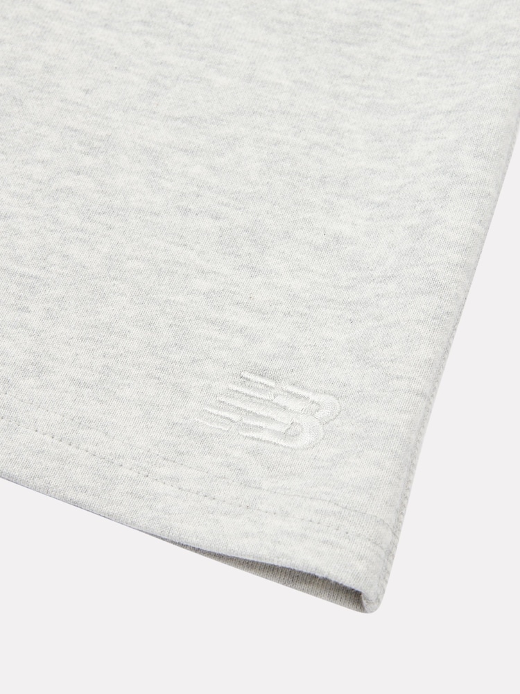 Gris clair - New Balance Français Terry Shorts en coton à petit logo - Image 8 de 8