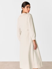 Whistles White Denim Zip Detail 100% Cotton Dress - Image 2 of 5