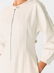 Whistles White Denim Zip Detail 100% Cotton Dress - Image 4 of 5