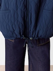 Whistles Blue Nia Drawstring Quilted Jacket - Image 4 of 5