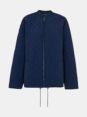 Whistles Blue Nia Drawstring Quilted Jacket - Image 5 of 5