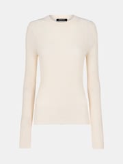 Whistles White Ribbed Affect Crew Neck Knit Jumper - Image 5 of 5