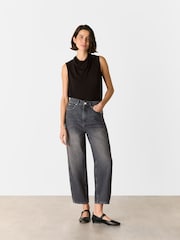 Whistles Authentic Barrel Leg 100% Cotton Jeans - Imagen 1 de 5