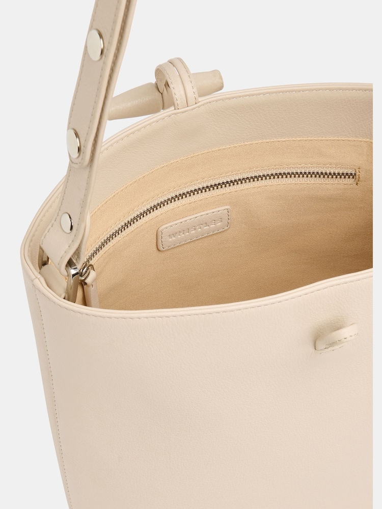 Whistles Cream Cleo Toggle Bucket Bag - Image 2 of 4