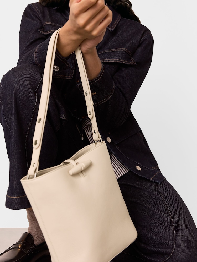 Whistles Cream Cleo Toggle Bucket Bag - Image 4 of 4