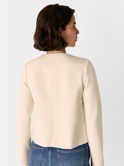 Whistles White Anne Ponte Button Jacket - Image 2 of 5