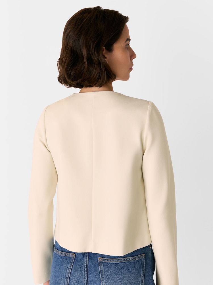 Whistles White Anne Ponte Button Jacket - Image 2 of 5