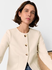 Whistles White Anne Ponte Button Jacket - Image 3 of 5