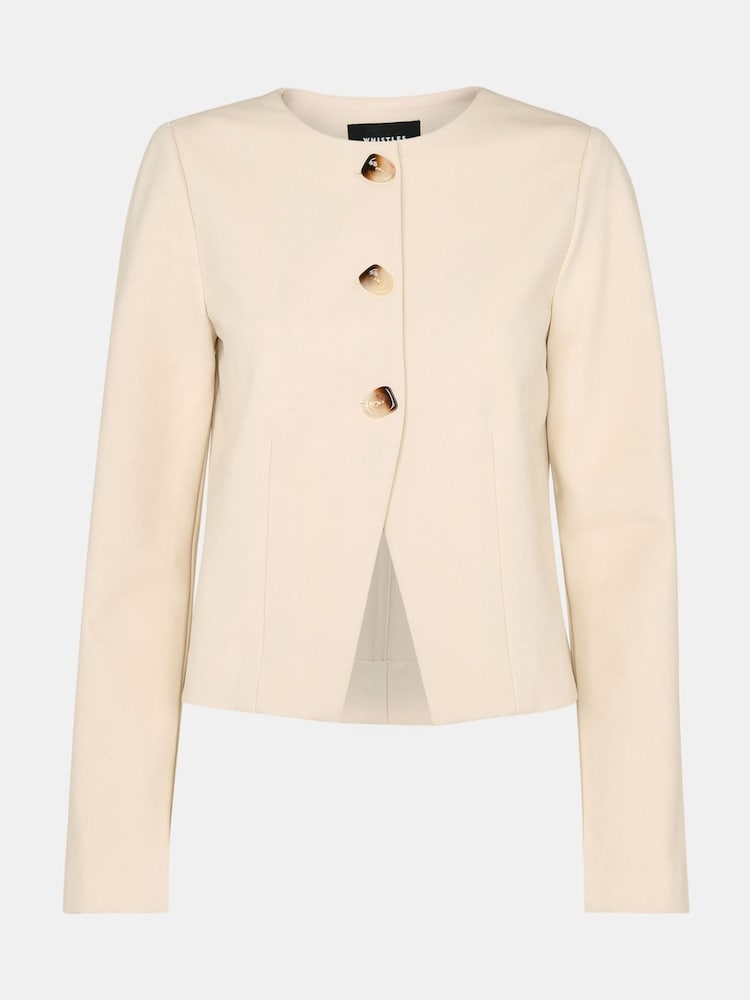 Whistles White Anne Ponte Button Jacket - Image 5 of 5