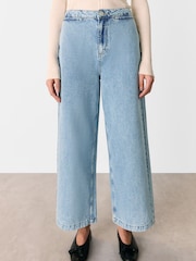 Whistles Authentic Ankle Wide Leg 100% Cotton Jeans - Imagen 1 de 5