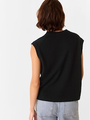 Whistles Black Wool V-Neck Tank - Image 2 of 5
