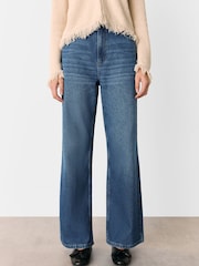 Whistles Blue Straight Full Length 100% Cotton Jeans - Image 2 of 5