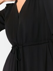 Whistles Black Short Sleeve Tie Jumpsuit - Image 3 of 5