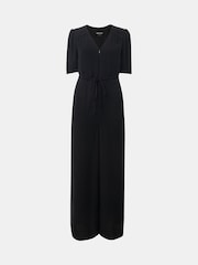 Whistles Black Short Sleeve Tie Jumpsuit - Image 5 of 5