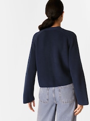 Whistles Blue Nala 100% Cotton Cardigan - Image 2 of 5