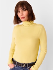 Whistles Yellow Essential Ribbed Polo T-Shirt - Image 1 of 5