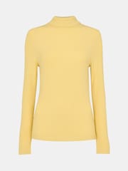 Whistles Yellow Essential Ribbed Polo T-Shirt - Image 5 of 5